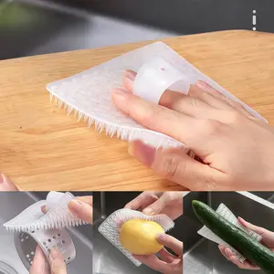 Vegetable Scrubber, Friday Scrubber Brushes for Fruits Vegetables, Dense Soft Cleaning Brush for Carrots Potatoes, Designs-MM1