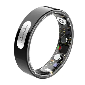 Smart Ring with ECG PPG Monitoring 5ATM Waterproof Health Tracker Ring Heart Rate Blood Oxygen Body Temperature Blood Pressure Sleep Fitness Tracker Smart Rings for Men Women