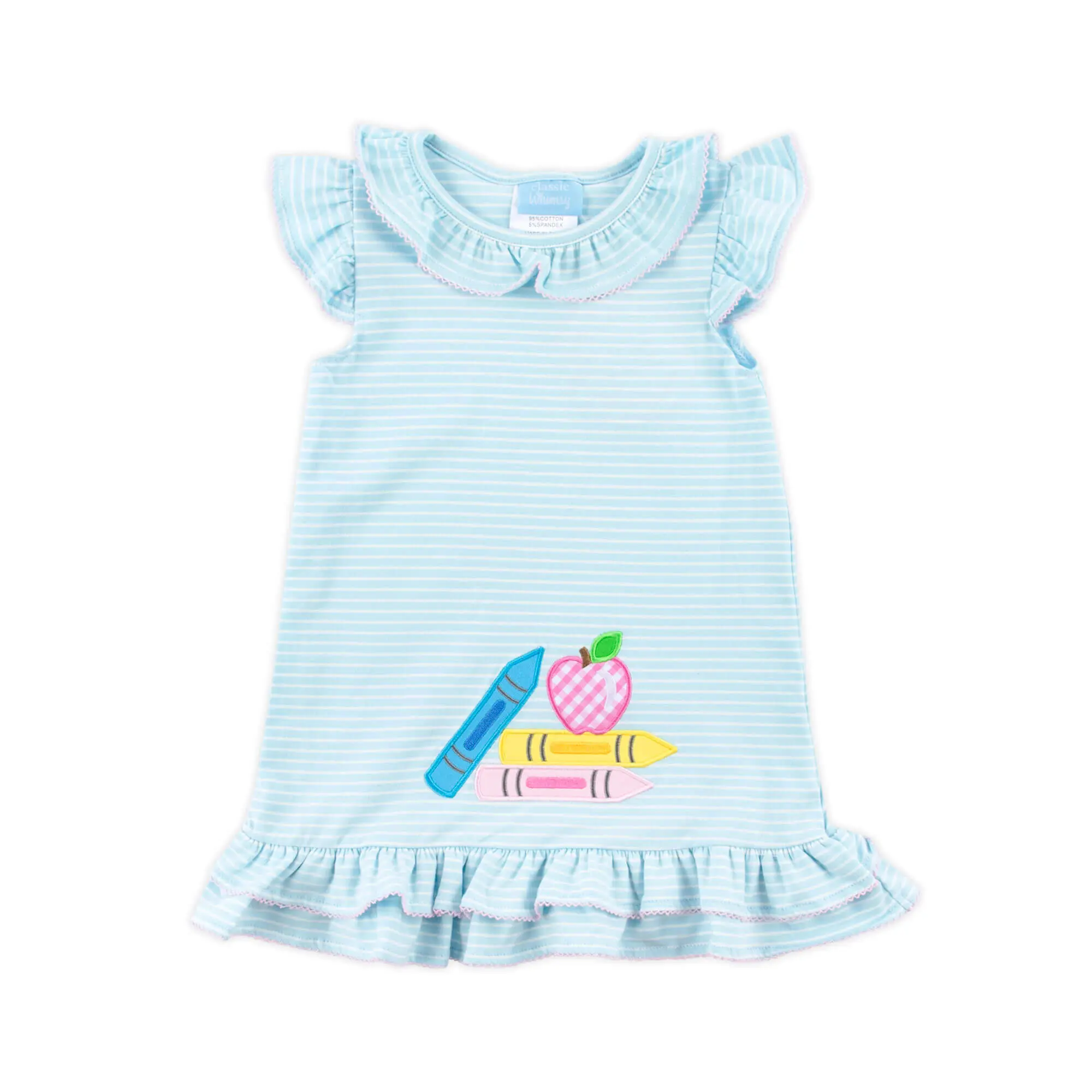 Bright Crayons Light Blue Stripe Milly Dress - Soft Knit Back to School Outfit for Girls