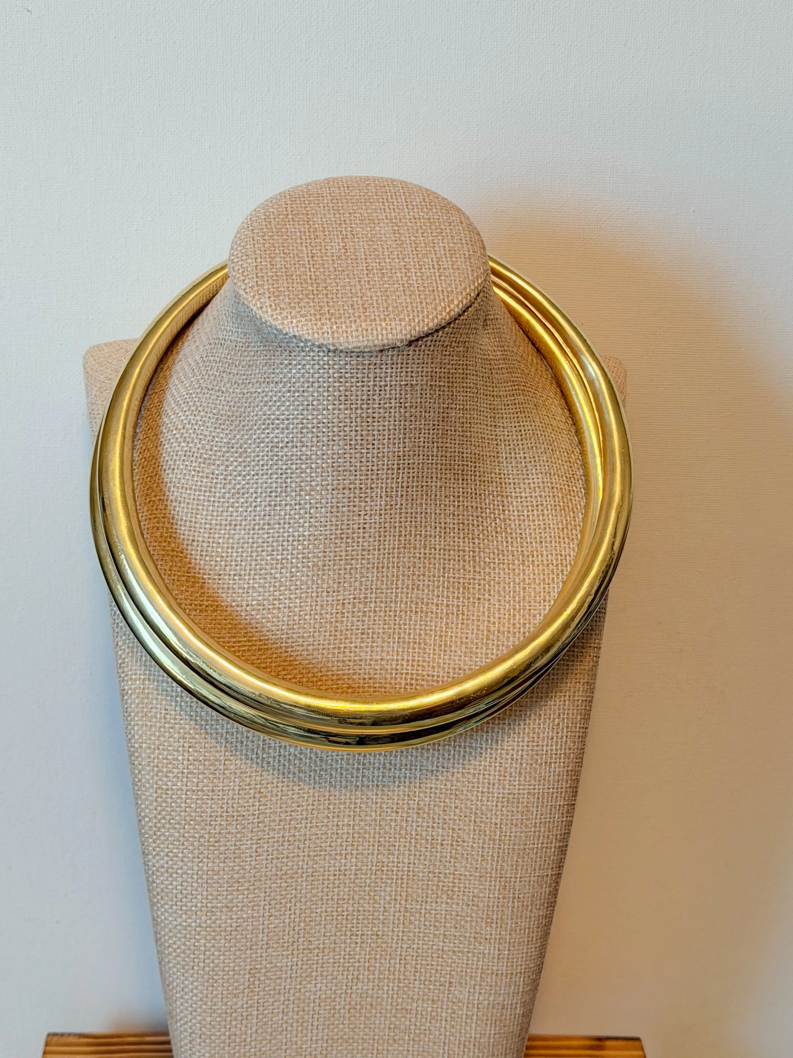 Golden Aura Collar Necklace | Handmade Brass Collar Necklace | Minimalist Adjustable Goddess Choker