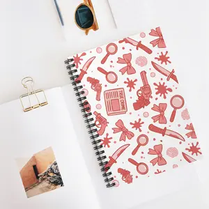 Coquette Crime Sprial Notebook, Pink Aesthetic Journal, True Crime Softcover Journal, Mystery Lovers, Gifts for Crime Enthusiasts