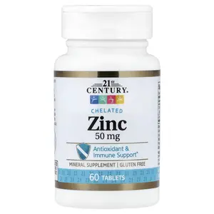 21st Century Chelated Zinc, 50 mg, 60 Tablets