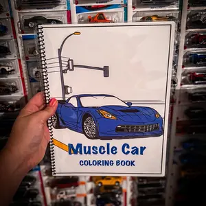 Muscle Car Coloring Book - Blue Car with Traffic Light Design, 30-Page Spread, Ideal for Creative Fun and Personalization