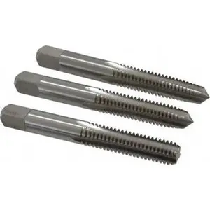 Cleveland 3-Piece High Speed Steel Twist Drill Tap Set - 3/8-16 UNC, 4-Flute, Right-Hand, Bottoming Plug & Taper, Bright Finish, 2.938" OAL, Model C54587
