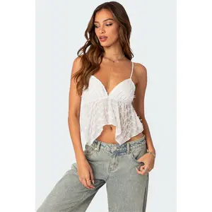 Flutter Frilled Tie Back Top