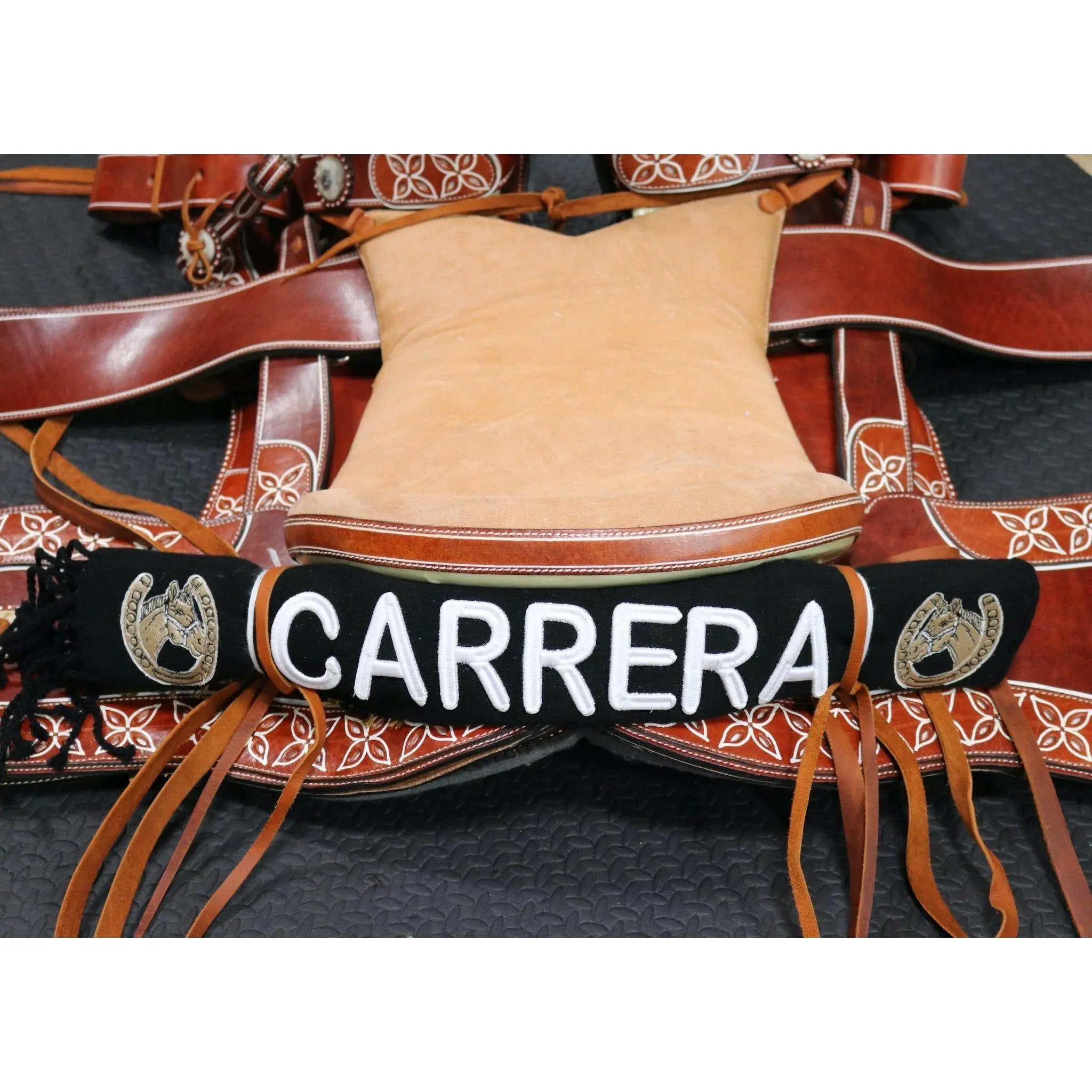 Carrera Black Charro Mexican Saddle Sarape