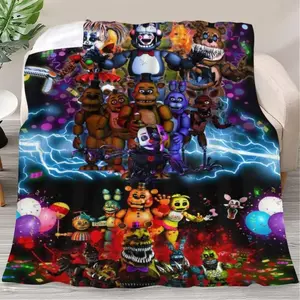 Five Nights at Freddys printed flannel plush throw blanket, super soft and comfortable for living room, office, bedroom, travel and camping Halloween gift ,Suitable for both children and adults It is an excellent gift for children, family and friends