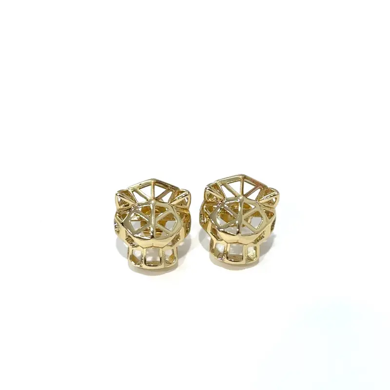 Panter stud Earrings Gold Plated 14 k