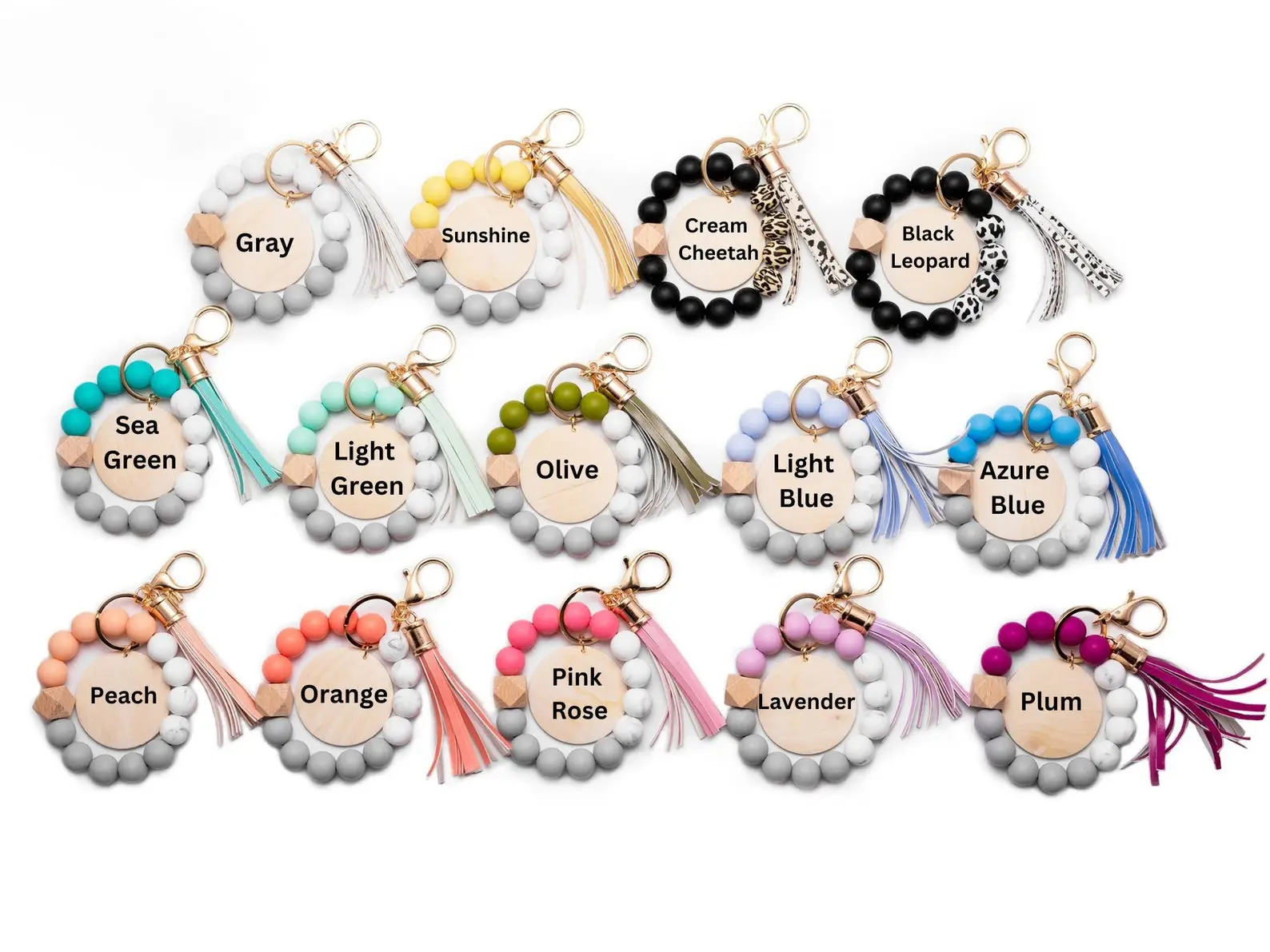 Silicone beaded wristlet