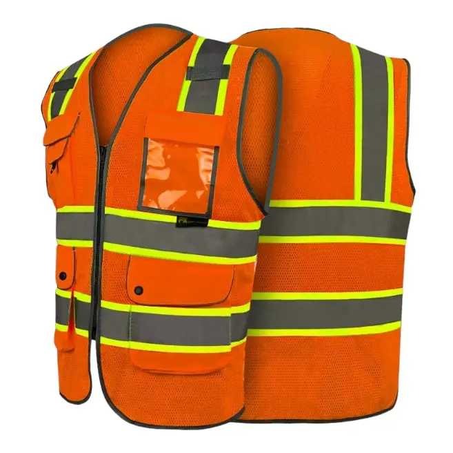Utility Safety Vest Orange, Reflective Safety Vest, Work Safety Vest