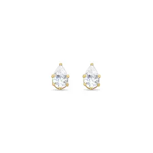 9MM Cubic Zirconia CZ Pear Shaped Tear Drop Studs