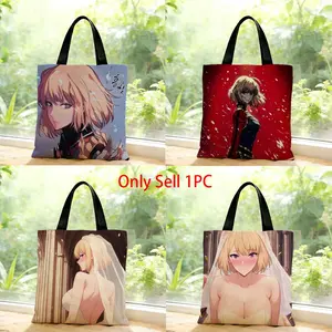 Solo Leveling Cha Hae-In anime action strong gentle Storage Bags Canvas Bags Series Print Bag Lightweight Shoulder High Appearance Large Capacity Minimalist  Soft Fabric Bag Shopping Bags