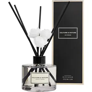 Reed Diffuser Set 6.7oz (200ml) Black Cherry Scented Diffuser with Sticks Home Fragrance for Bathroom Shelf Decor