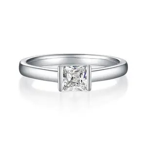【#xxxxx】Princess Cut Moissanite rings with 925 Sterling Silver