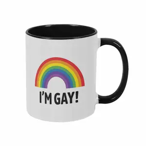 Rainbow Ceramic Coffee Mug (11oz/15oz) - Unique Funny Gift for Men Boyfriend Ideal for Christmas Valentine's Birthday Drinkware Sturdy Reusable