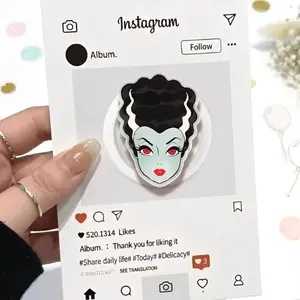Bride Of Frankenstein Phone Grip Magsafe, Cute Phone Grip Holder, Funny Phone Holder, Cartoon Animal Kindle Grip, Gift for Girls Boys