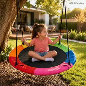 40" ARCH Rainbow Saucer Tree Swing, Outdoor Kids Stuff, Kids Patio Swing for Outdoor Playground Use, Playground Equipment, Cool Outdoor Yard Stuff,summervibes