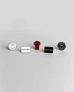 Ghost Golf Signature Ball Markers (5-Pack) – Premium Cast Stainless Steel with Oven Cured Enamel, Magnetic Attachment, Includes GOAT & Logo Designs