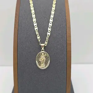 THE HOLY DEAD small zise chain gold-plated beautiful style 18"inches clear stone's