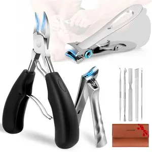 Ingrown Toenail Removal Kit: 8 Pcs Professional Toenail Clippers for Thick Toenails - Heavy Duty Nail Clippers Tools for Seniors Home Foot Care