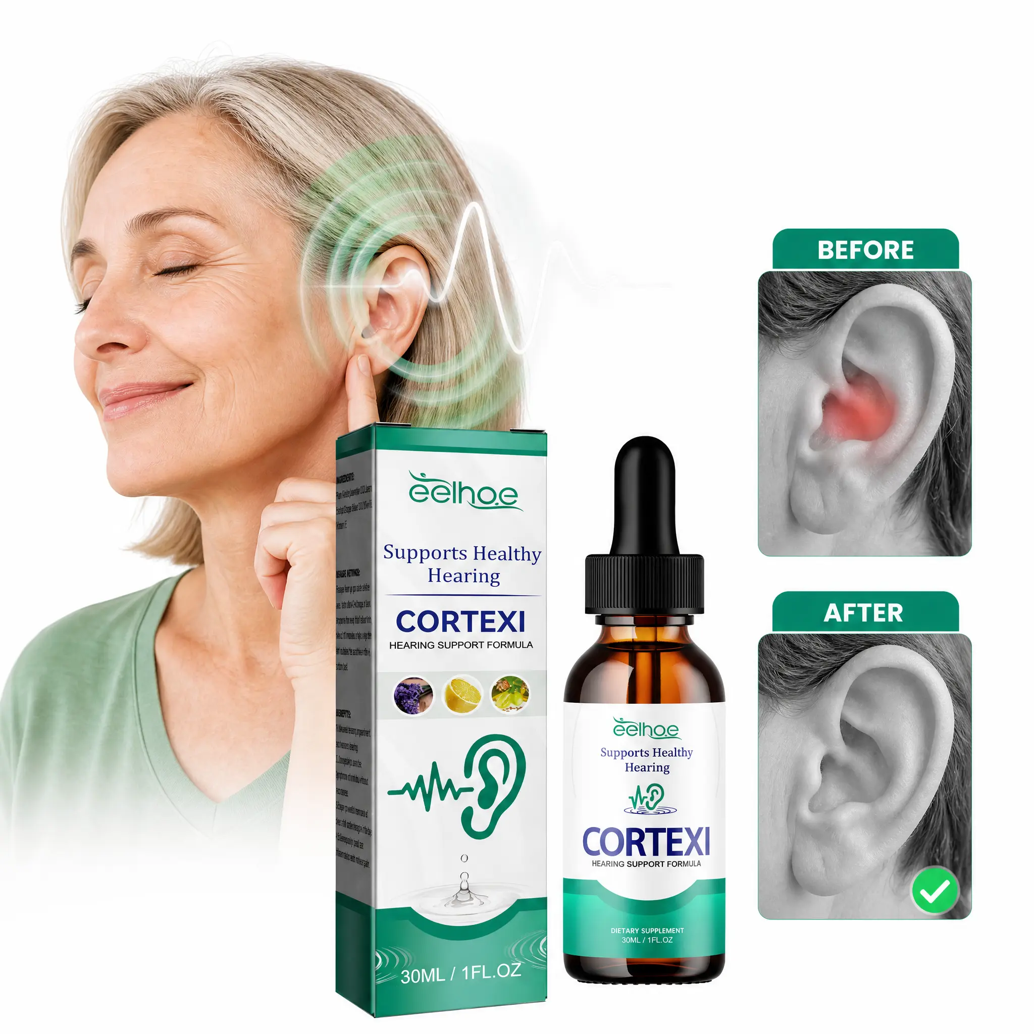 Natural Tinnitus Relief Drops, Home & Party Gift Solution for Ringing, Clogged Ears, Noise Reduction & Improved Hearing Support