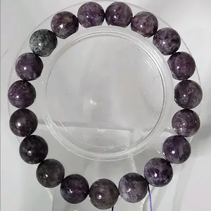 *Sale* Purple Mica Lepidolite Crystal Bead Bracelet 10mm