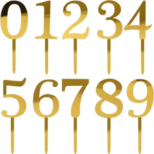 0-9 Shiny Acrylic Number Cake Topper Cake Decorations for Birthday Party Wedding Anniversary