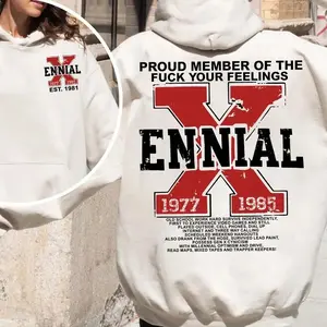 Xennial Hoodie for 1977-1985 Born, Full Size & Colors, Unisex Pullover for Men & Women, Gen X Sweatshirt, The Fafo Generation Apparel	