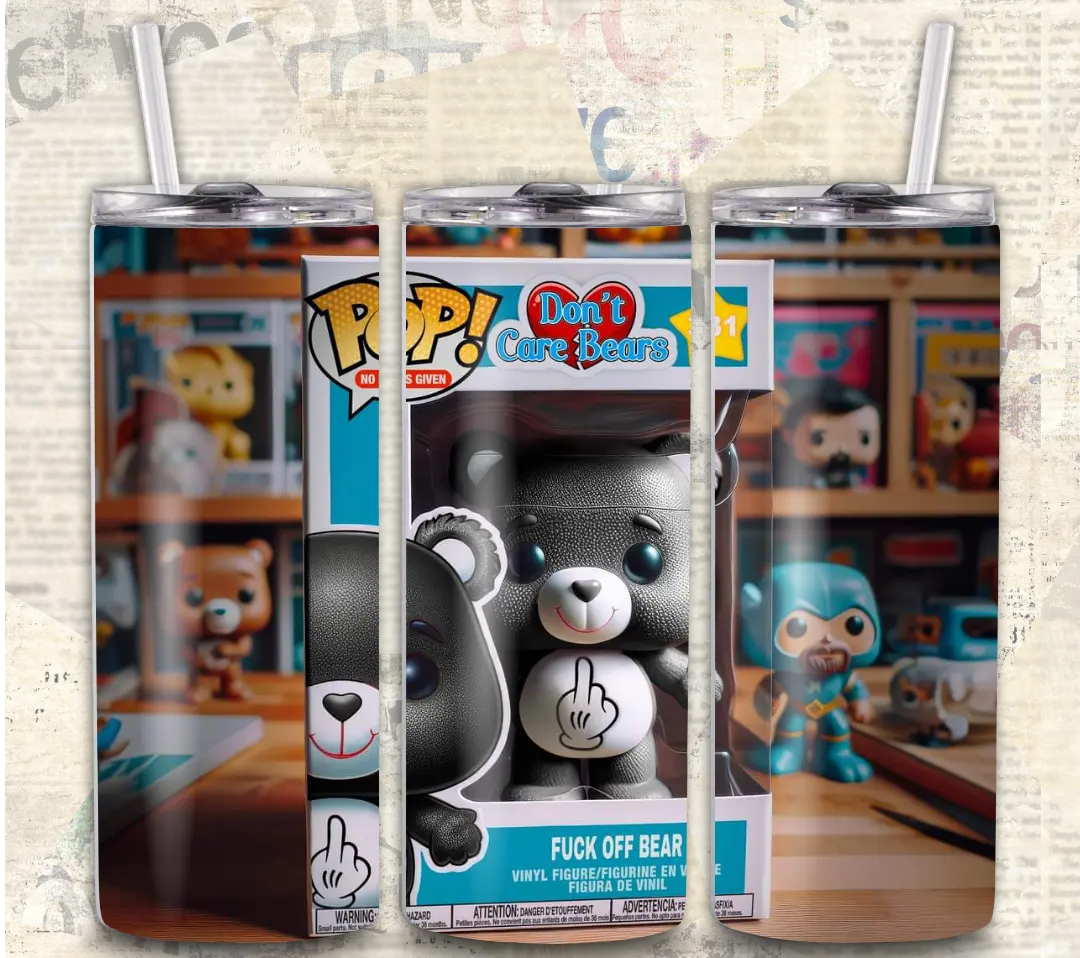 F Bear sublimation tumbler Wrap Print