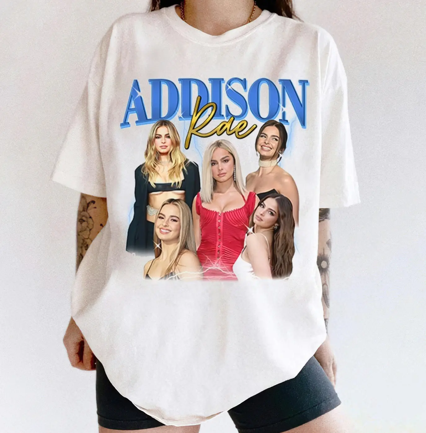 Vintage 90s Style Addison Rae T-Shirt Funny Merch Retro Style Top