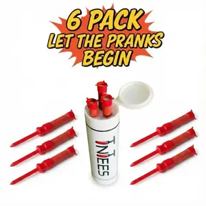 TNTees 6-Pack Loud Impact-Activated Golf Tees - Surprise Flash & Smoke Reaction Tee