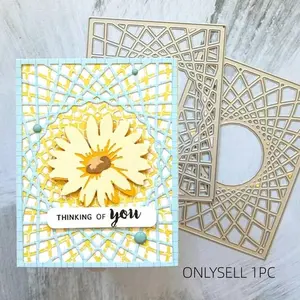 Grid Cutout Metal Die-Cut Mold, Compatible with Various Cutting Machines, Ideal for Greeting Card Backgrounds & Handmade Collages