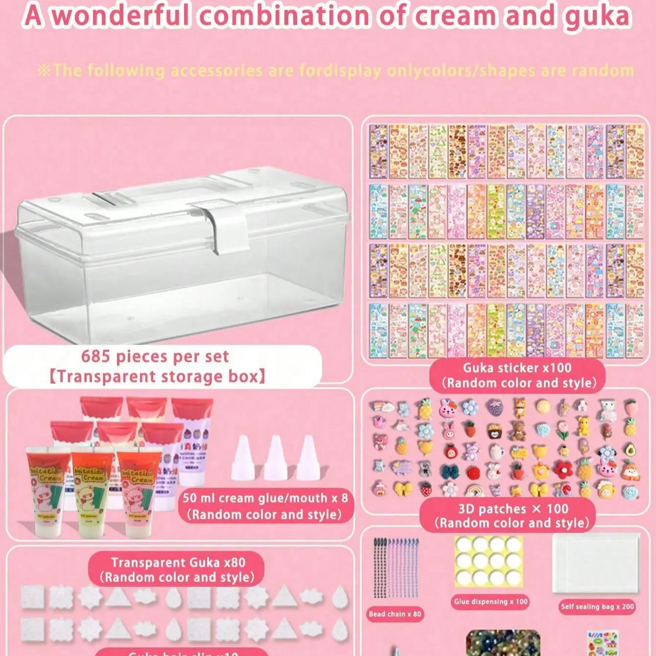 DIY Kuka Cream & Sticker Crafts Kit, Make Your Own Keychain Gift Box for Boys Girls Ages 12+, Pink Purple Cute Decor Ornament, Birthday New Year Christmas Halloween Holiday Gifts for Teen DIY Craft Lovers