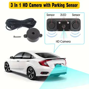 3in1 Buzzer Alarm Backup Camera with 2LED Night Vision, Easy Installation, Reverse Image Display & Alarm Function - Fit for Cars, Trucks, RVs, Car Parking Sensors, Vehicle Safety Enhancement, Modern Car Accessory