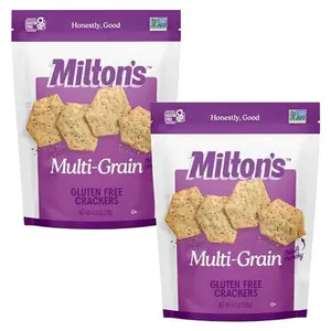 Milton's Craft Bakers Gluten Free Multi-Grain Crackers - Baked Multigrain Crackers, Non-GMO Project Verified, Kosher, Certified Gluten Free Snack, 7 Grains In Every Bite - 4.5 Oz, Pack of 2