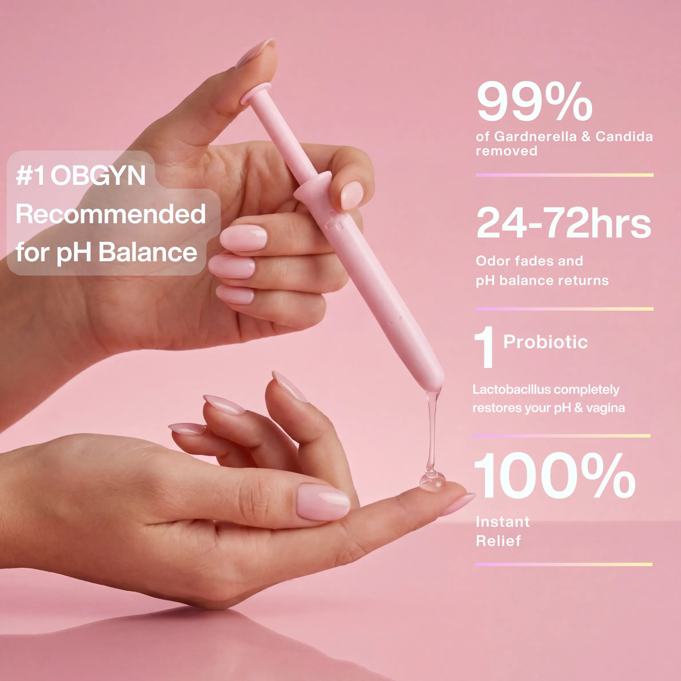 Instant Relief Intimate Probiotic Gel (10 pcs) - Rebalances pH and restores vaginal microbiome. Direct delivery of lactobacillus and botanicals eliminating odor, bv, and yeast -  provides long term prevention from recurring infections. 