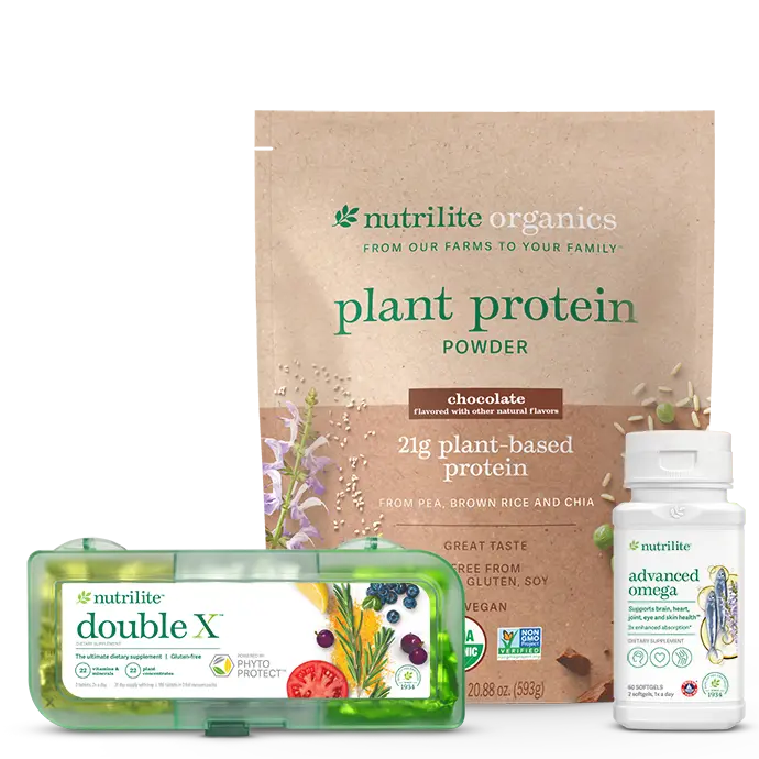 Everyday Nutrition Solution Chocolate | Daily Nutrition Bundle | Plant Protein, Multivitamin & Omega