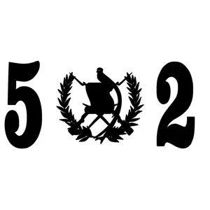 Guatemala 502 Escudo Car Sticker with Number 2 Design and Wreath