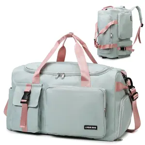 Eslcorri Gym Duffle Bag for Women Men, Sports Backpack with Wet & Shoe Compartment, Fitness Overnight Weekender Bag for Yoga, Swim, Travel