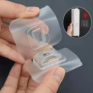 10 Sets Multifunctional PVC Snap Fastener Hooks Heavy Duty Adhesive Snap Fasteners PVC Wall Mount Sticky Buckle Socket Holder No Trace Hook Home Organizer Hooks