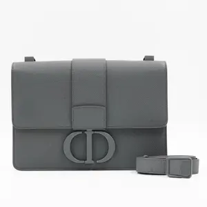Pre-owned Dior Leather Crossbody Bags Montaigne 30 Common Grey JM ZC018