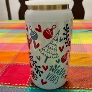 Cozy Winter Vibes Tumbler - Festive Drinkware for the Holidays - Bottle