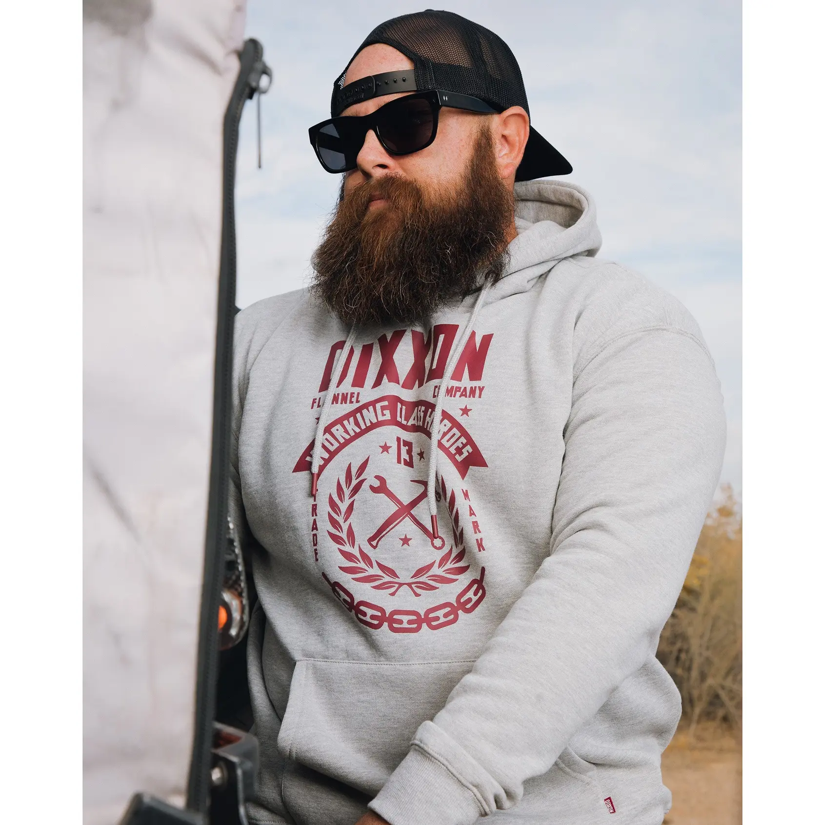 Maroon Weld Pullover Hoodie - Heather Gray
