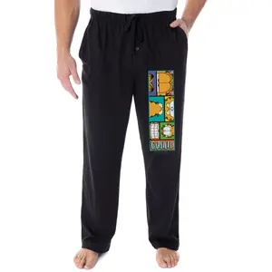 Garfield Pajama Pants Men's Adult Cartoon Cat Grid Loungewear Sleep Pants