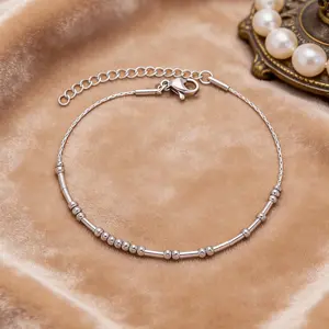 Morse Code Adjustable Silver Gold Anklets for Women Unique Beach Jewelry Gifts for Her Trendy Fashionable Accessories