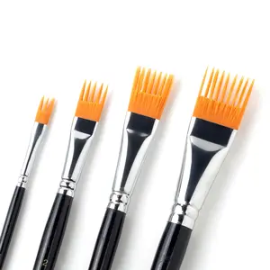 Advanced Comb-Head Artist Brushes, Bright Nylon, Ergonomic Pumpkin Handle, Versatile Use, Ideal for Landscapes, Trees, Mountains, Watercolor, Acrylic Painting