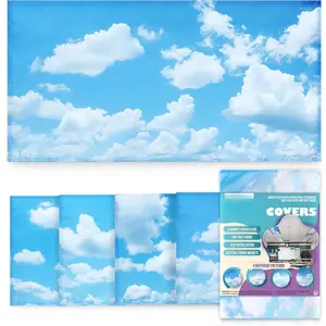 Fluorescent Light Covers for Ceiling  -  Cloud Cover for Fluorescent Or LED Fixture -  Haves for Teacher Supplies - Classroom, , Office Cubicle Decor - Filters Overhead Lighting