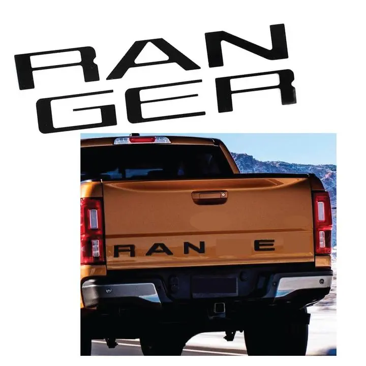 Matte Black 3D Raised Tailgate Letters Replacement Block - Long Wearing Car Decals, Tailgate Decal for 2019-2023 Ford Ranger Single Cab Automotive Exterior Accessory, Raised Letters
