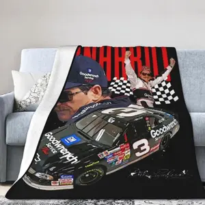 Ultra Soft Throw Blanket Dale/ Shirt Number 3 Earnhardt Flannel Light Weight Warm Blanket for Living Room/Bedroom