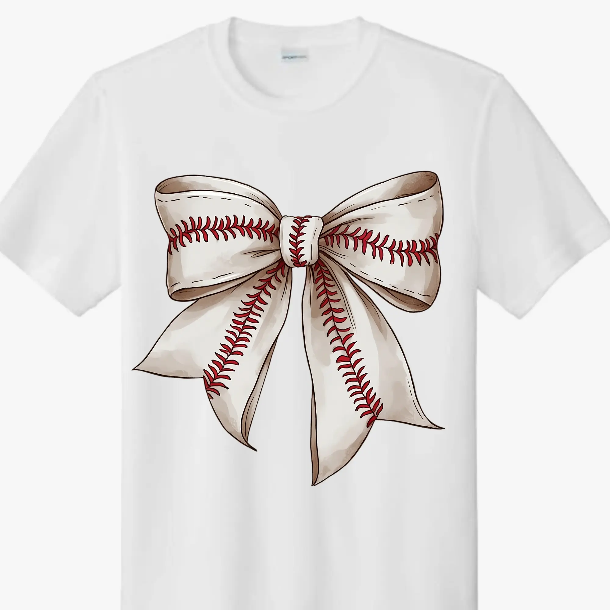 Cute Baseball Bow Direct-To-Film Print - Ready-To-Press DIY Printmaking Accessory For T-Shirts